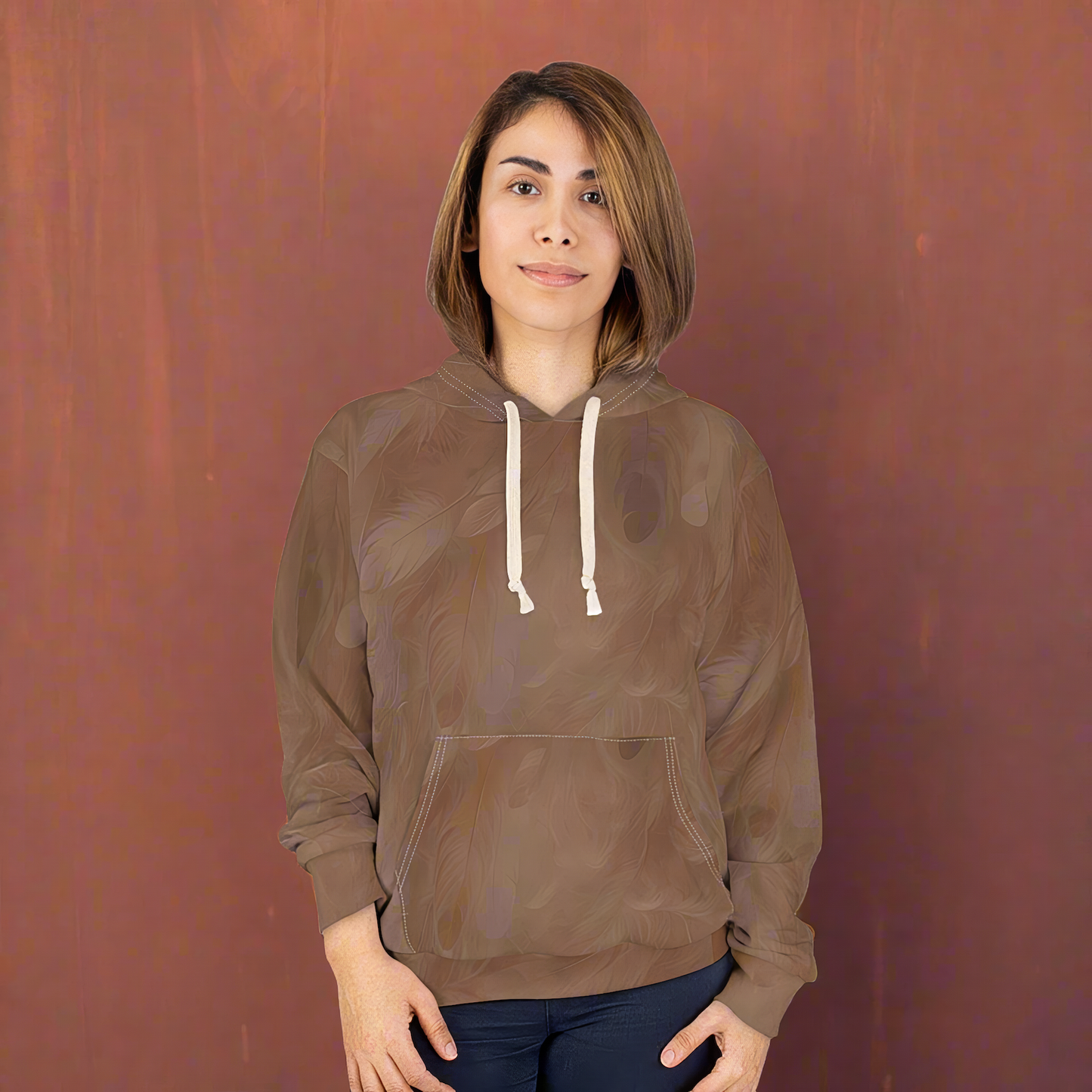 Feathered Mocha Hoodie